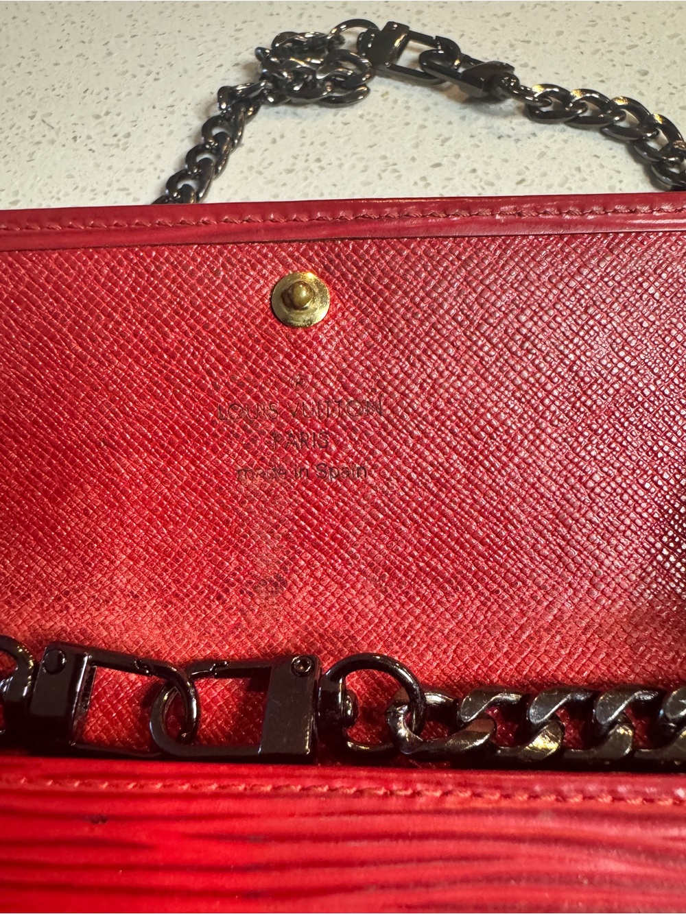 Louis Vuitton Red Textured Leather Clutch - Picture 3 of 3